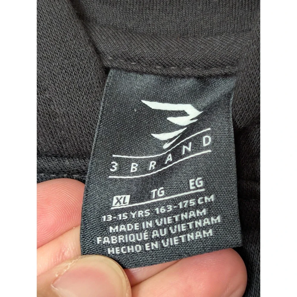 Nike 3 Brand Hoodie Boys XL Black Russell Wilson Pullover Fleece Sweatshirt